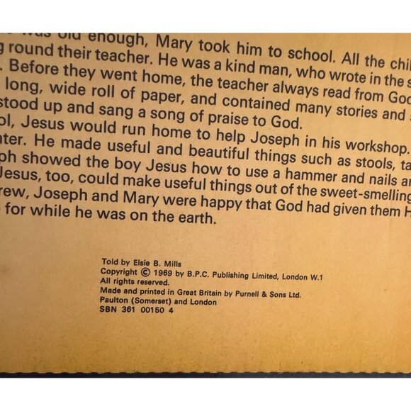 VTG 1969 The Boy Jesus A Purnell Pop-Up Book With Illustrations & Text - Picture 7 of 7